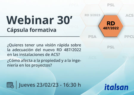 Webinar nuevos RD 487/2022 y 3/2023. Cómo afectan a las instalaciones desde el proyecto a la propiedad del edificio